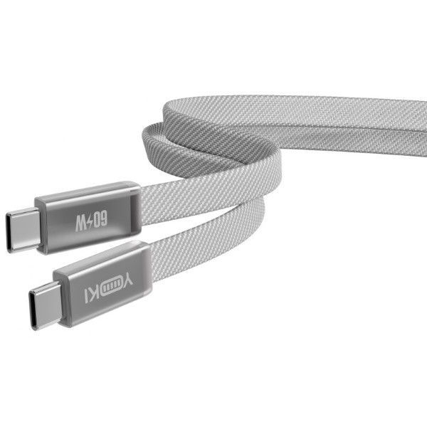 Фото - Кабель YOKI Type-C to Type-C 60W 1.2m Gray (AI65 AIR)